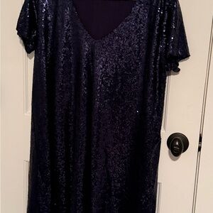 Navy Sequin Mini Dress
